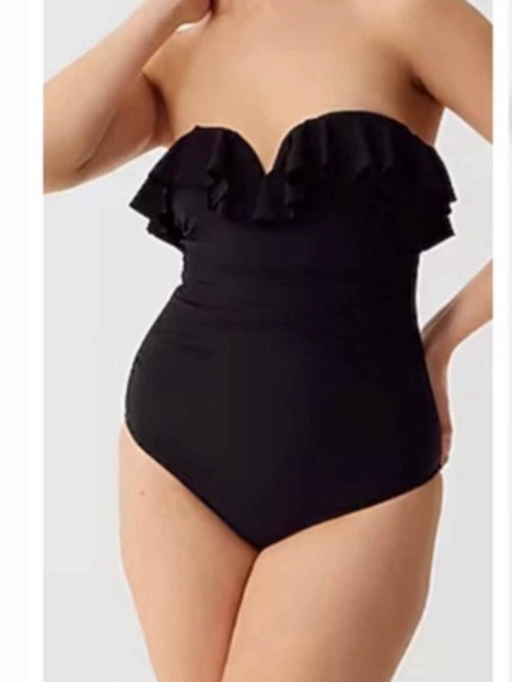 NWT J. Crew Ruched Bandeau One Piece Swimsuit Sweetheart Ruffle Neckline